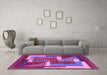 Machine Washable Abstract Purple Modern Area Rugs in a Living Room, wshabs3060pur