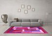 Machine Washable Abstract Pink Modern Rug in a Living Room, wshabs3060pnk