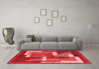 Machine Washable Abstract Red Modern Rug, wshabs3060red