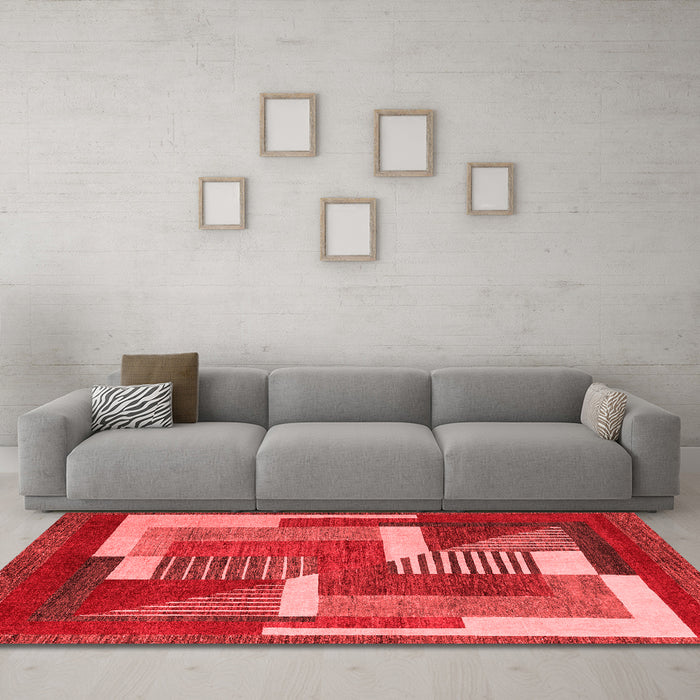 Modern Red Washable Rugs