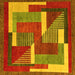 Square Abstract Yellow Modern Rug, abs3060yw