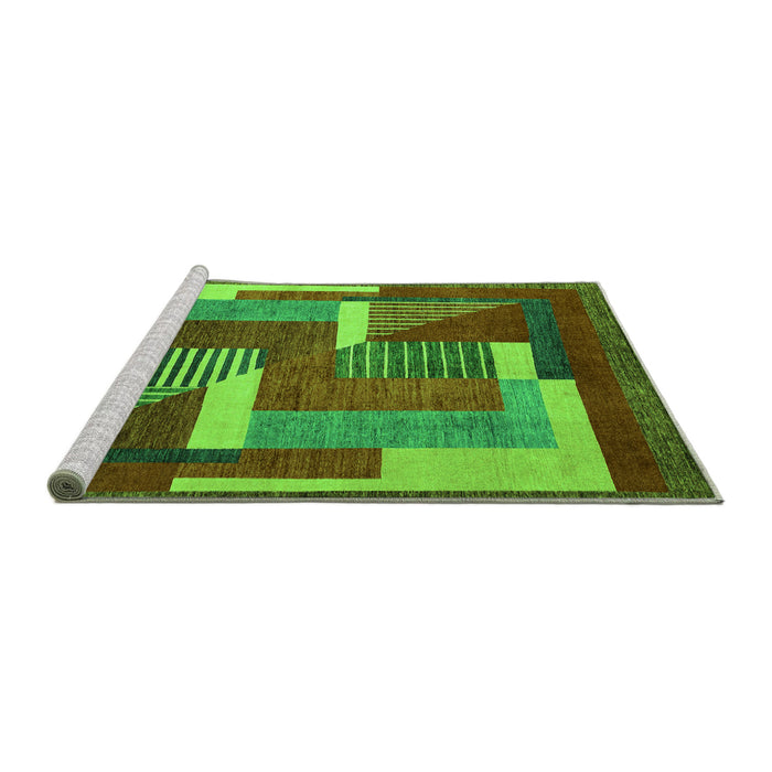 Sideview of Machine Washable Abstract Green Modern Area Rugs, wshabs3060grn