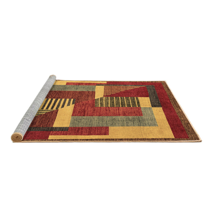Sideview of Machine Washable Abstract Brown Modern Rug, wshabs3060brn