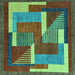 Square Abstract Turquoise Modern Rug, abs3060turq