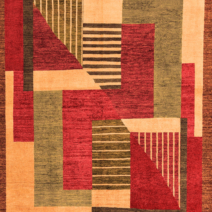 Machine Washable Abstract Orange Modern Area Rugs, wshabs3060org