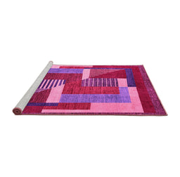 Sideview of Machine Washable Abstract Pink Modern Rug, wshabs3060pnk
