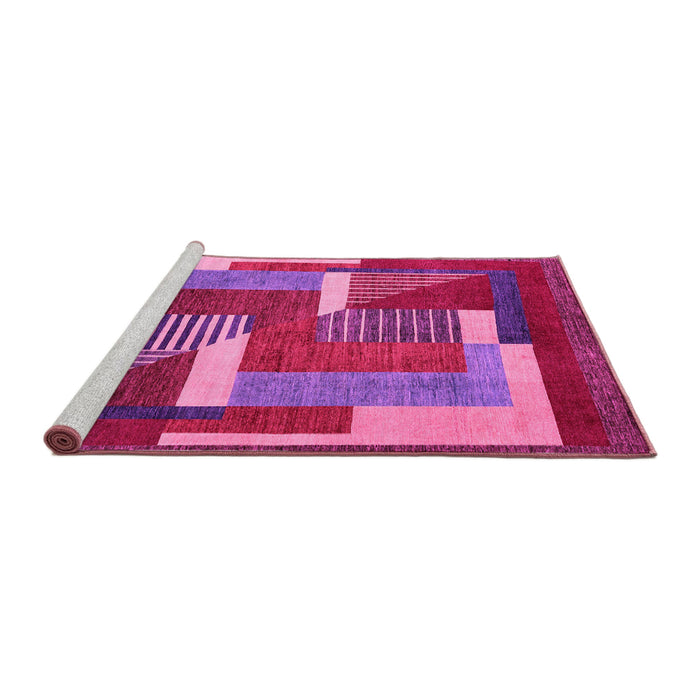 Sideview of Machine Washable Abstract Pink Modern Rug, wshabs3060pnk