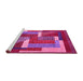 Sideview of Machine Washable Abstract Pink Modern Rug, wshabs3060pnk