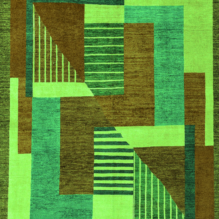 Machine Washable Abstract Green Modern Area Rugs, wshabs3060grn