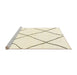 Sideview of Machine Washable Abstract Parchment Beige Rug, wshabs3061