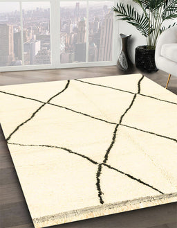 Abstract Beige Solid Rug in Family Room, abs3061