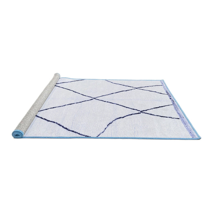 Sideview of Machine Washable Solid Blue Modern Rug, wshabs3061blu