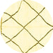 Round Solid Yellow Modern Rug, abs3061yw