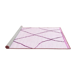 Sideview of Machine Washable Solid Pink Modern Rug, wshabs3061pnk
