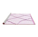 Sideview of Machine Washable Solid Pink Modern Rug, wshabs3061pnk