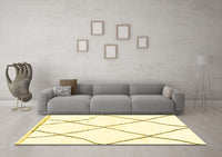 Machine Washable Solid Yellow Modern Rug, wshabs3061yw