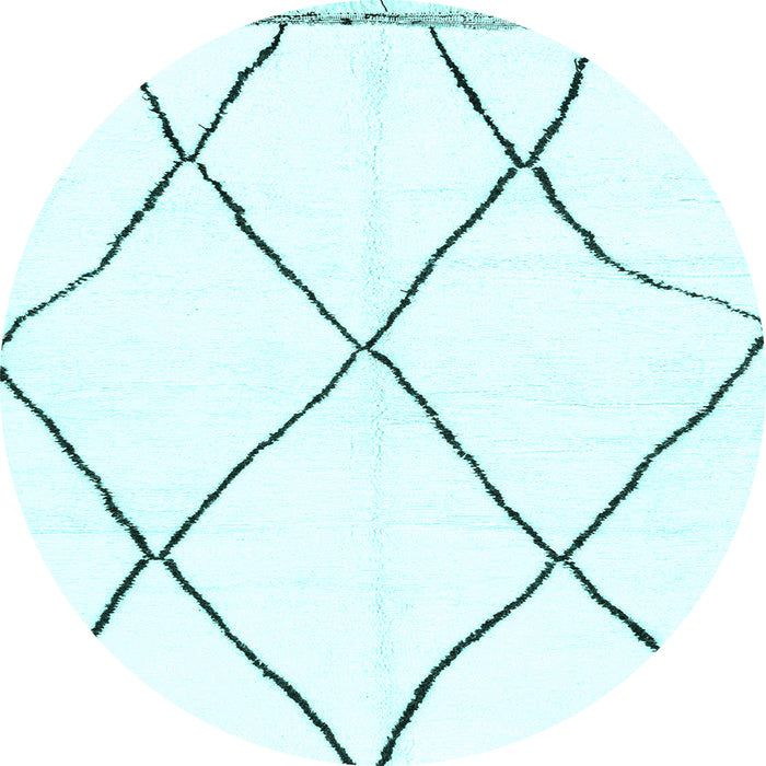 Round Solid Light Blue Modern Rug, abs3061lblu
