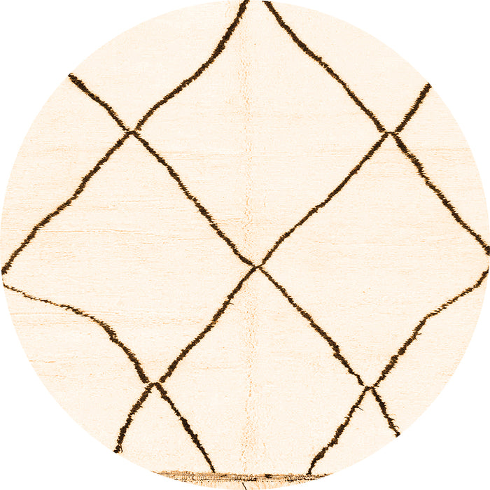 Round Solid Orange Modern Rug, abs3061org