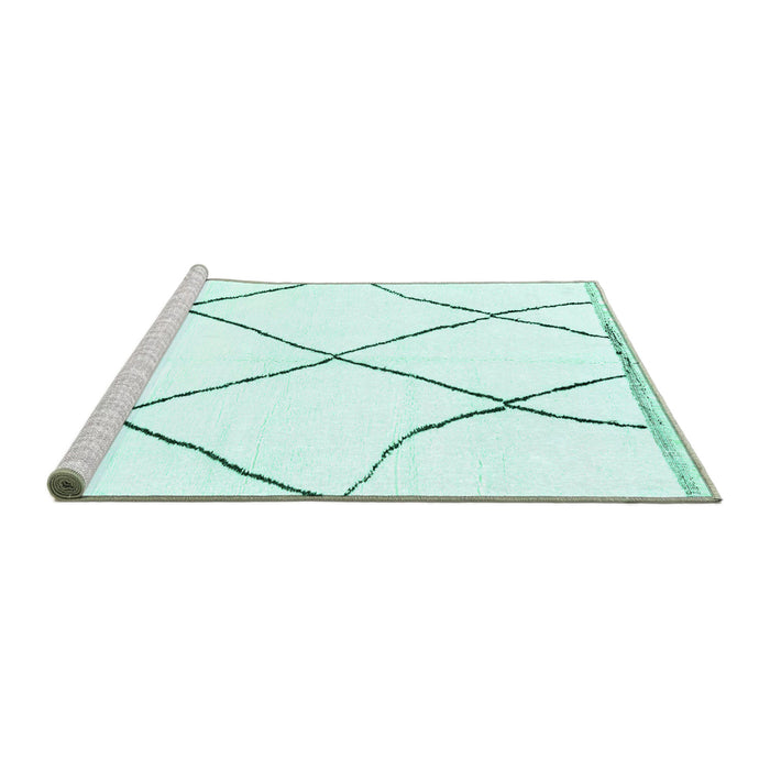 Sideview of Machine Washable Solid Turquoise Modern Area Rugs, wshabs3061turq