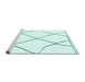 Sideview of Machine Washable Solid Turquoise Modern Area Rugs, wshabs3061turq