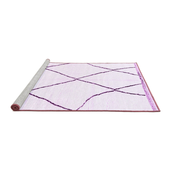 Sideview of Machine Washable Solid Purple Modern Area Rugs, wshabs3061pur