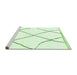 Sideview of Machine Washable Solid Green Modern Area Rugs, wshabs3061grn