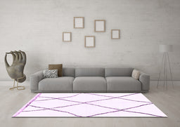 Machine Washable Solid Purple Modern Area Rugs in a Living Room, wshabs3061pur