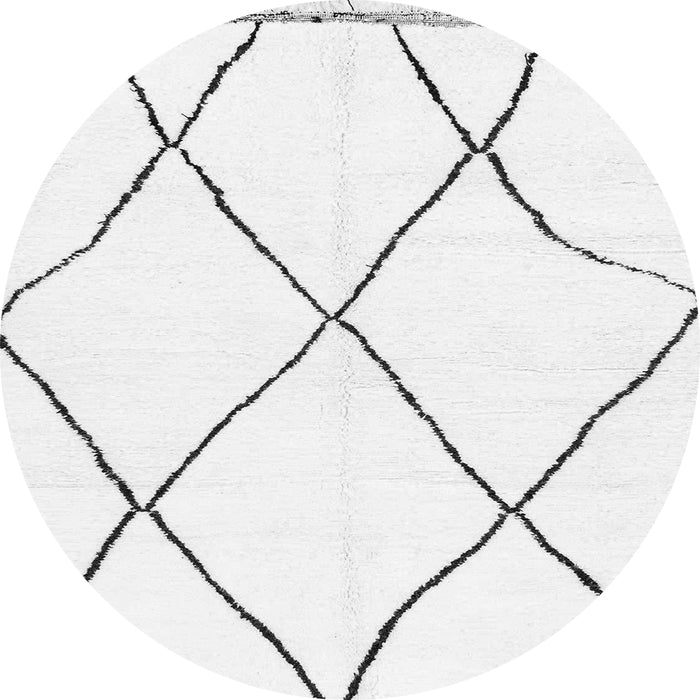 Round Machine Washable Solid Gray Modern Rug, wshabs3061gry