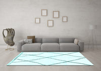 Machine Washable Solid Light Blue Modern Rug, wshabs3061lblu