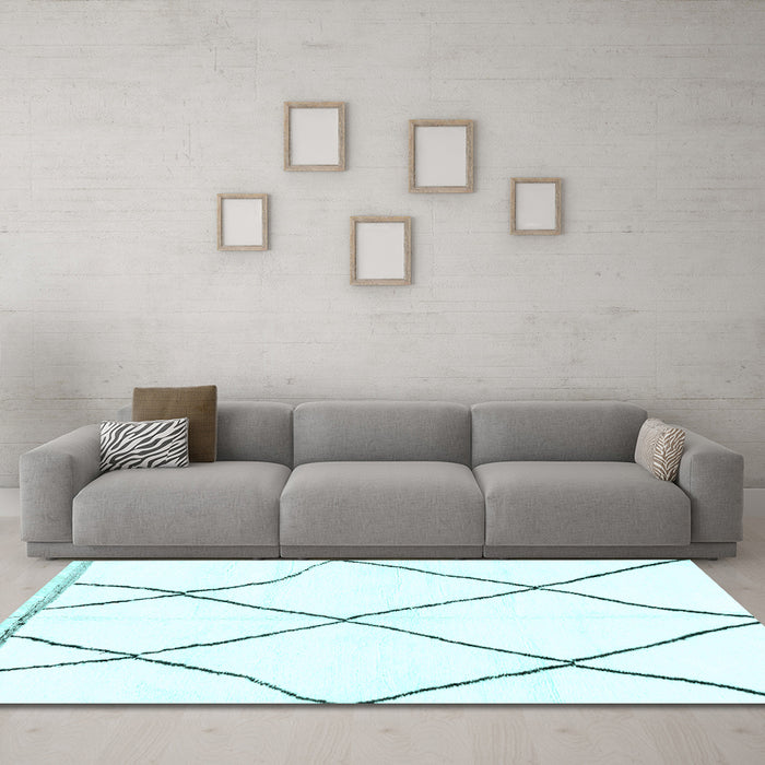 Machine Washable Solid Light Blue Modern Rug in a Living Room, wshabs3061lblu