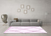 Machine Washable Solid Pink Modern Rug in a Living Room, wshabs3061pnk