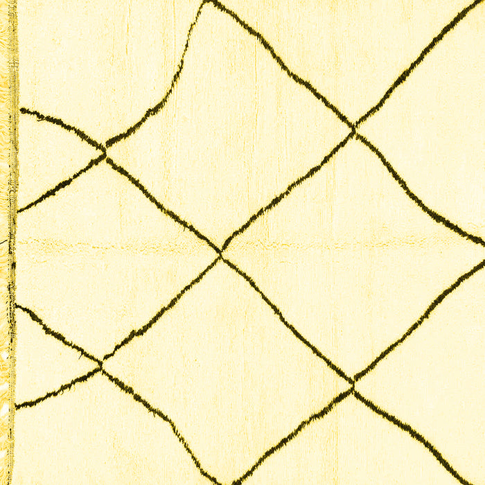 Square Solid Yellow Modern Rug, abs3061yw