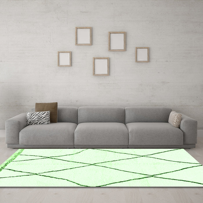 Machine Washable Solid Green Modern Area Rugs in a Living Room,, wshabs3061grn