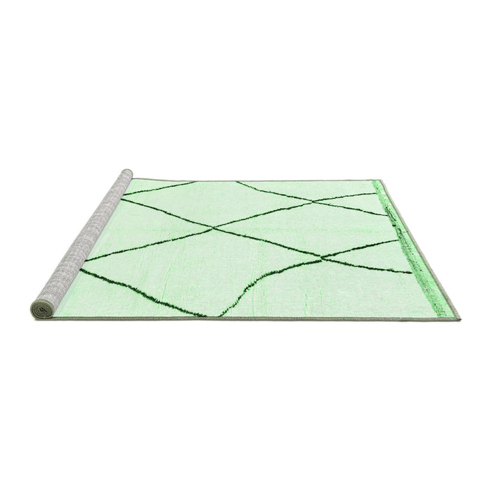 Sideview of Machine Washable Solid Emerald Green Modern Area Rugs, wshabs3061emgrn