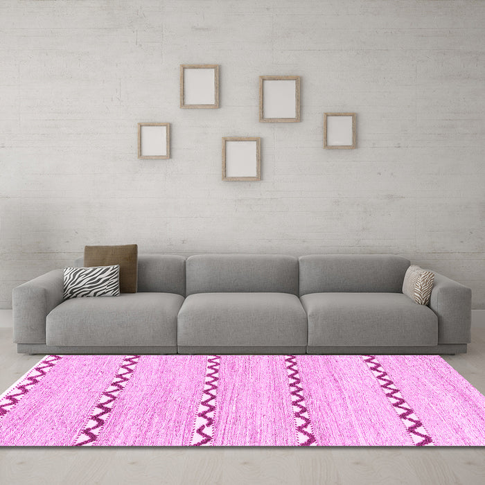 Machine Washable Solid Pink Modern Rug in a Living Room, wshabs3062pnk