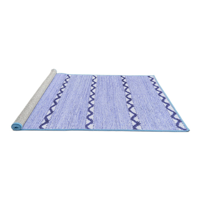 Sideview of Machine Washable Solid Blue Modern Rug, wshabs3062blu