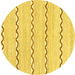 Round Solid Yellow Modern Rug, abs3062yw