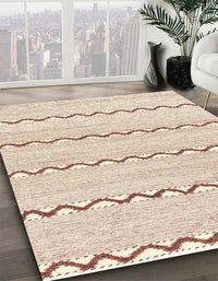 Abstract Light Copper Gold Solid Rug, abs3062