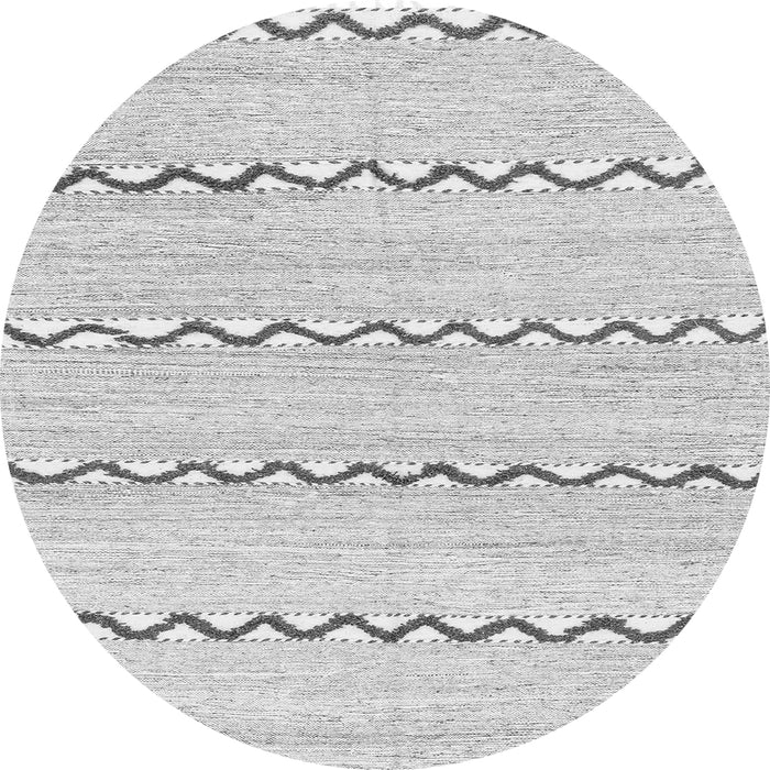 Round Machine Washable Solid Gray Modern Rug, wshabs3062gry