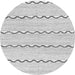 Round Machine Washable Solid Gray Modern Rug, wshabs3062gry