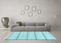 Machine Washable Solid Light Blue Modern Rug, wshabs3062lblu