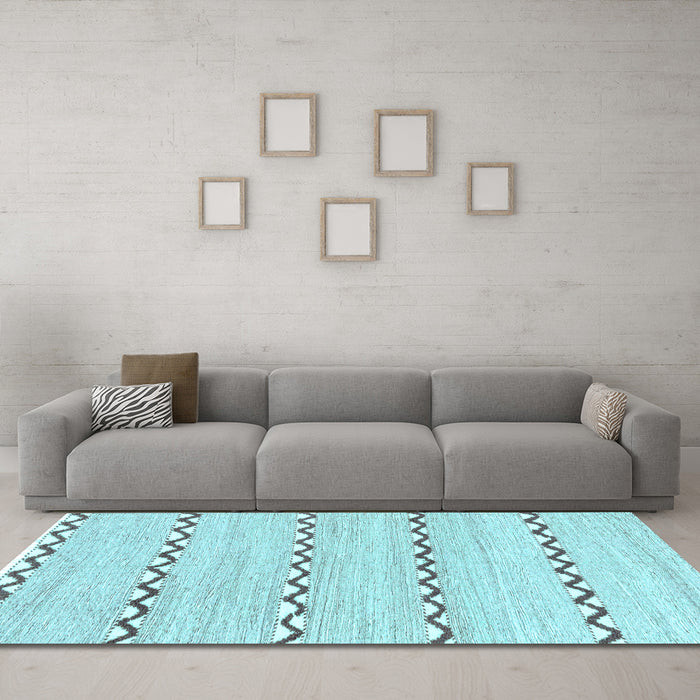 Machine Washable Solid Light Blue Modern Rug in a Living Room, wshabs3062lblu