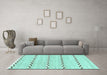 Machine Washable Solid Turquoise Modern Area Rugs in a Living Room,, wshabs3062turq