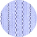 Round Solid Blue Modern Rug, abs3062blu