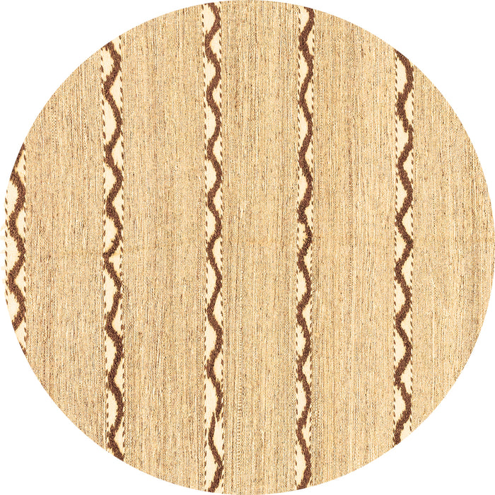 Round Machine Washable Solid Brown Modern Rug, wshabs3062brn