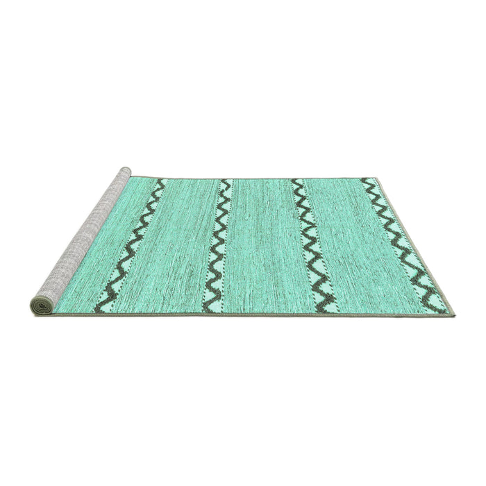 Sideview of Machine Washable Solid Turquoise Modern Area Rugs, wshabs3062turq