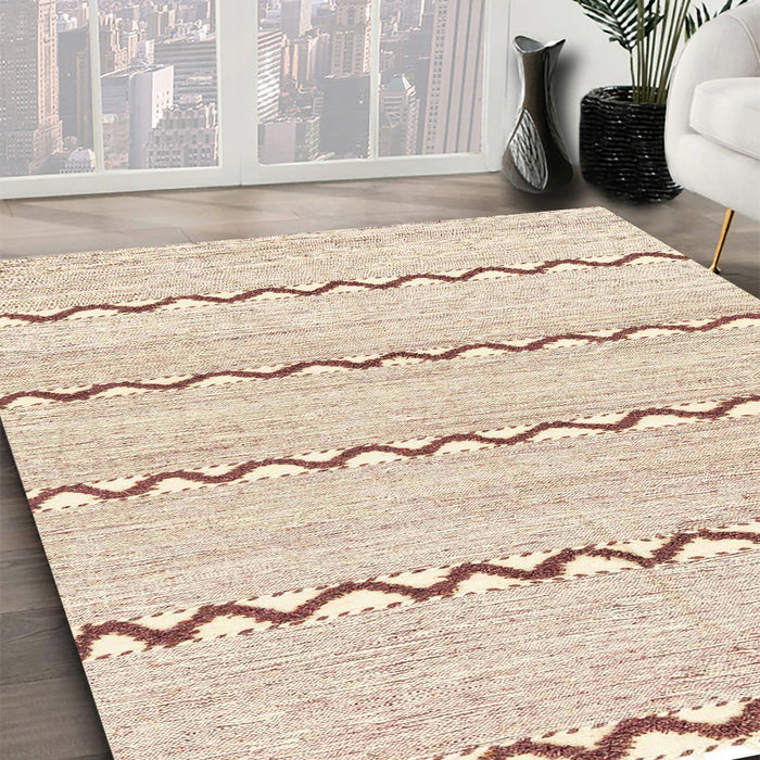 Machine Washable Abstract Light Copper Gold Rug in a Family Room, wshabs3062