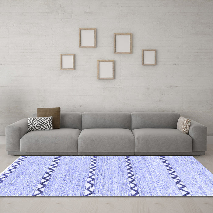 Machine Washable Solid Blue Modern Rug in a Living Room, wshabs3062blu