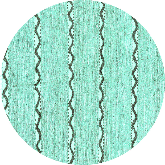 Round Solid Turquoise Modern Rug, abs3062turq