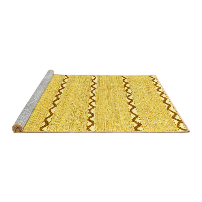 Sideview of Machine Washable Solid Yellow Modern Rug, wshabs3062yw